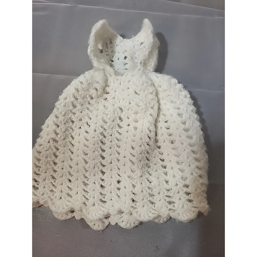 Vintage Barbie Doll‎ Crochet Knit Dress White Clothes